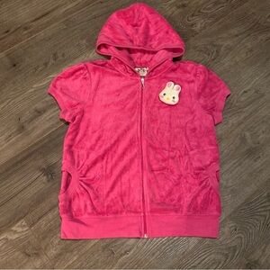 Vintage Juicy Couture Terry zipup hoodie sleeveless kawaii style full back logo